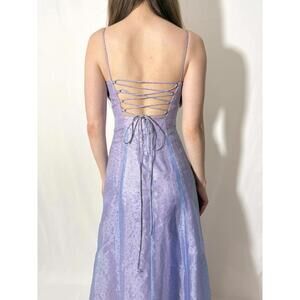 Lilac Sparkly Mesh Overlay Vintage Cache Prom Dress